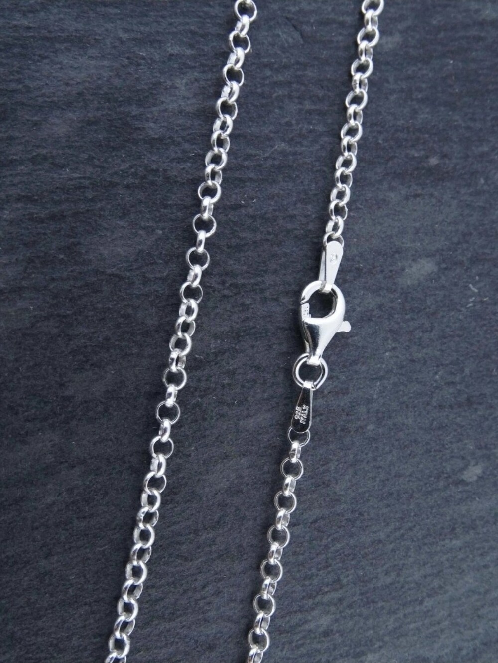 24" Sterling Silver 2.6mm Rolo Charm Necklace - 925 Italy - New
